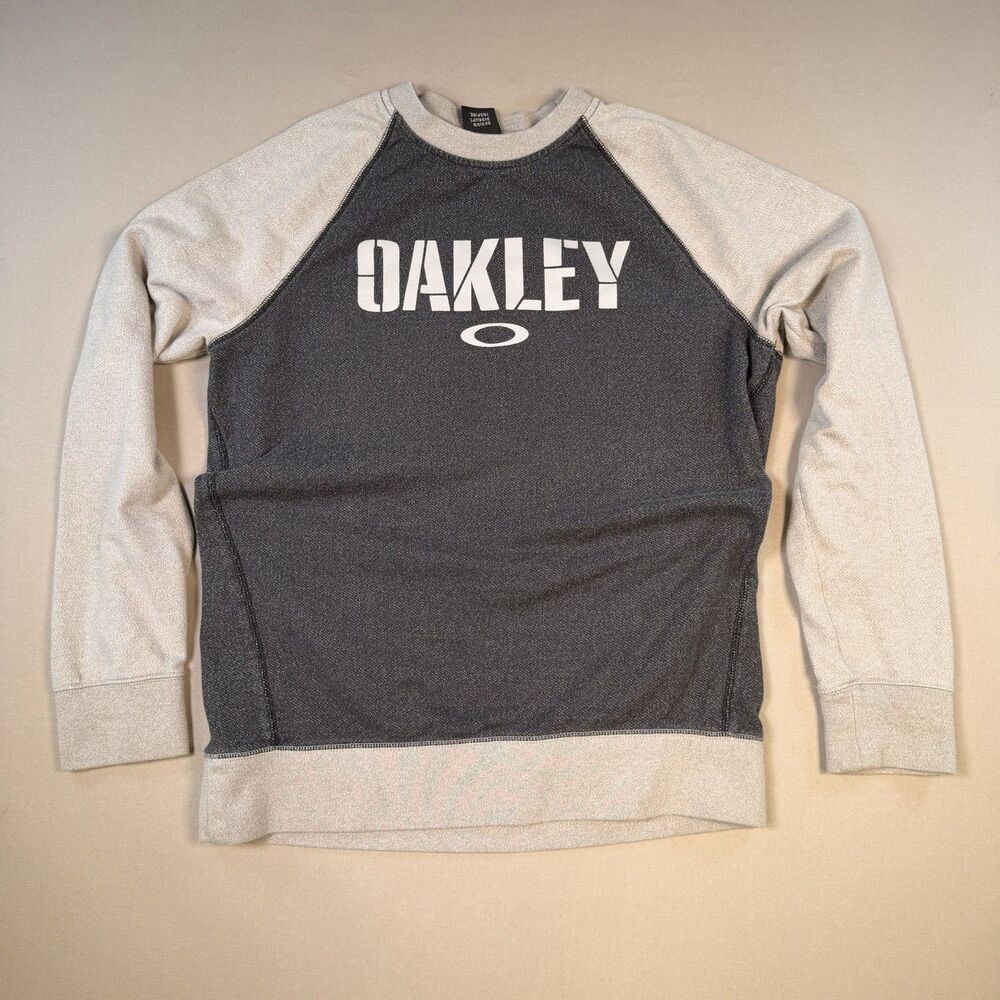 Oakley Men's Crewneck Sweater Pullover Size MEDIUM Grey Light Sweater